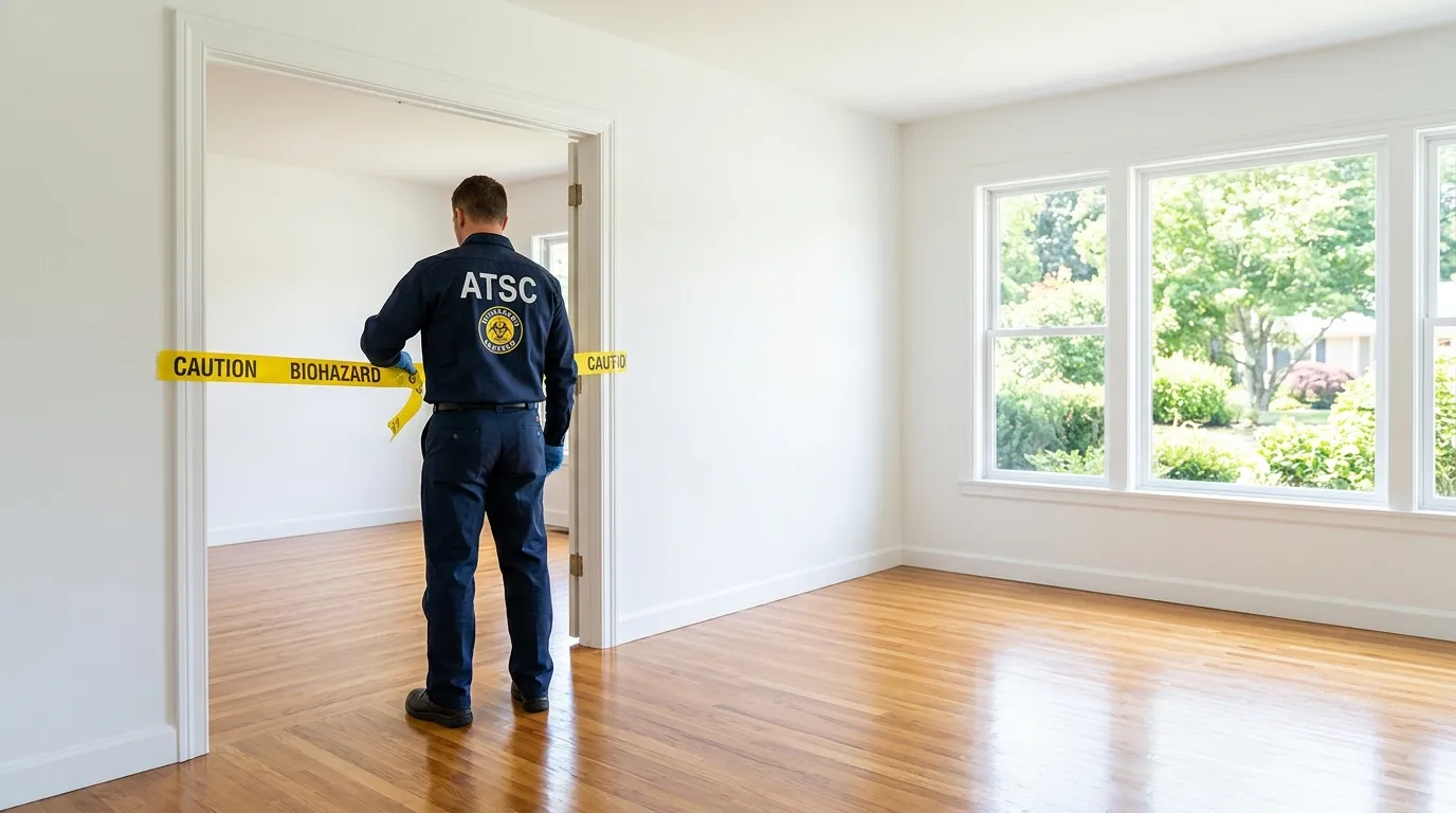 Certified biohazard cleanup crew performing Crime Scene Cleanup in Woodcliff Lake